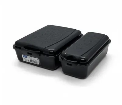 Titiz Takeaway Beslenme Kabı Seti Bölmeli Lunch Box Çatal Bıçak Dahil BPA Free Siyah