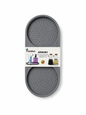 Silikon Yağdanlık Altlığı ve Sabunluk Altlığı 24x12 cm Gri - Mutfak Banyo Tezgah Üstü Düzenleyici