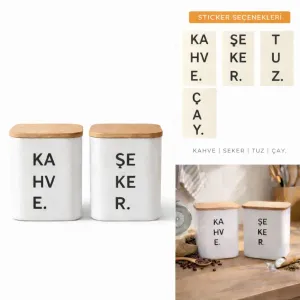 2'Li 1,5 LT Ahşap Vakum Kapaklı Saklama Kabı (PLASTİK)