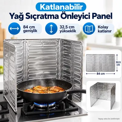 Ocak Yağ Sıçrama Koruyucu Alüminyum Folyo Plaka 84 X 32,5 CM