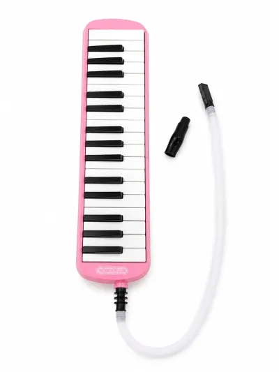 Helvacıoğlu 32 Tuşlu Melodika Çantalı Hortumlu Ağızlıklı Okul Müzik Aleti - Pembe