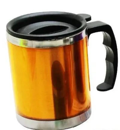 Paslanmaz Çelik Metal Termos Kupa Bardak 450 ml - Sarı