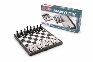 Manyetik Satranç Tavla Dama 3’ü 1 Arada Oyun Seti Katlanabilir