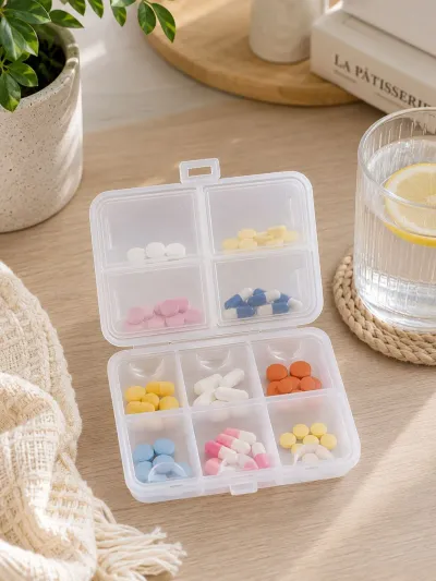 Qlux 10 Bölmeli Taşınabilir İlaç Kutusu BPA Free Hap Düzenleyici