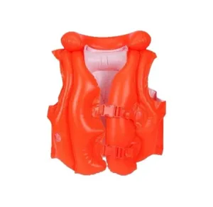 Çocuk Şişme Can Yeleği 3-6 Yaş 50x47 cm Ayarlanabilir Tokalı Yüzme Yeleği Turuncu