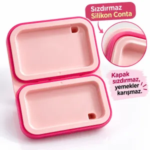 Titiz Çelik Beslenme Kabı ve 600 ml Çelik Termos Matara Seti Pembe Unicorn  Su Perisi 2’li Okul Seti