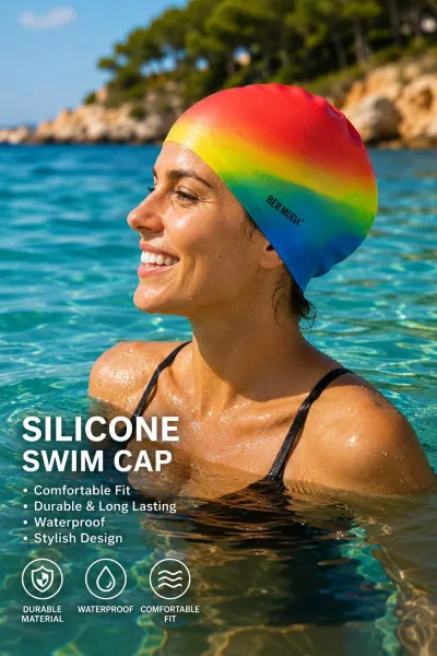 Silikon Deniz Bonesi Unisex Yüzme Bonesi Havuz ve Deniz Kullanımına Uygun Renkli