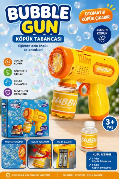 Otomatik Köpük Tabancası +Pil (sarı renk)