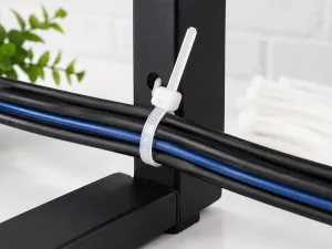 100 Adet Beyaz Cırt Kelepçe 4,8x200 mm Plastik Kelepçe Kablo Düzenleyici Güçlü Kilit Mekanizmalı