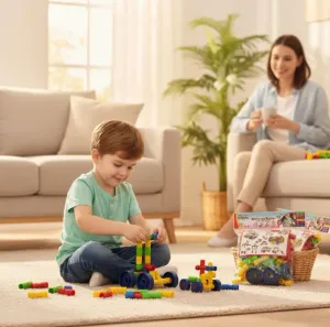 Boru Bloklar – 72 Parça Renkli Eğitici Borulu Oyuncak Seti (3+ Yaş)