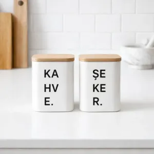 2'Li 1,5 LT Ahşap Vakum Kapaklı Saklama Kabı (PLASTİK)