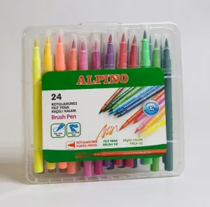 Alpino Brush Pen Fırça Uçlu Keçeli Kalem 24 Renk