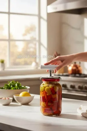 Ayarlanabilir Manuel Kavanoz Açacağı- Çok Amaçlı Kapak Açıcı