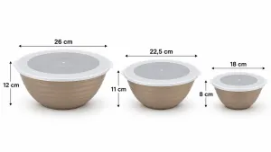 Galaksi Kapaklı Kase Seti 3’lü 1 Lt 2 Lt 3 Lt BPA Free Krem