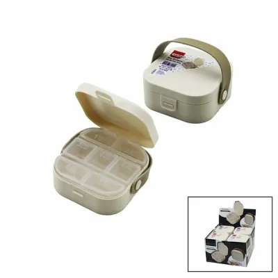 Hap Saklama Kutusu 7 Günlük Çantalı 9x9 cm Yükseklik 3,7 cm