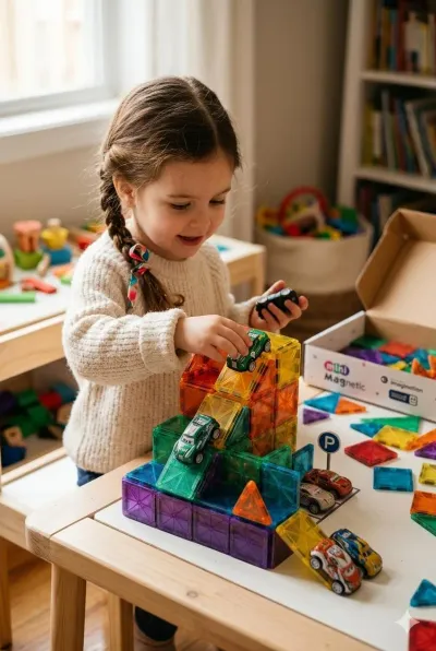 Mini Magnetic Imagination 64 Parça Arabalı Manyetik Blok Seti