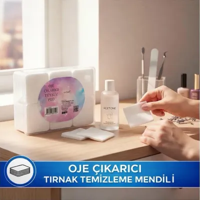 Oje Çıkarıcı Tüysüz Ped – Pratik Tırnak Temizleme Mendili