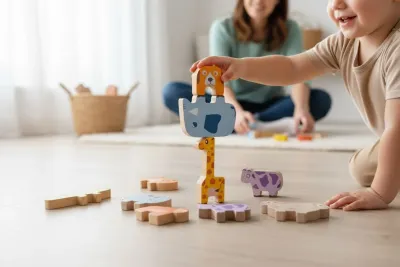 Bee Smart Hayvanlar Blok – Doğal Ahşap Eğitici Oyuncak