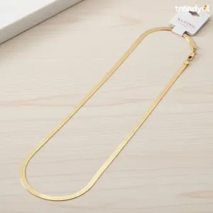 Yassı Balık Sırtı Zincir Kolye 50 cm – Gold Renk