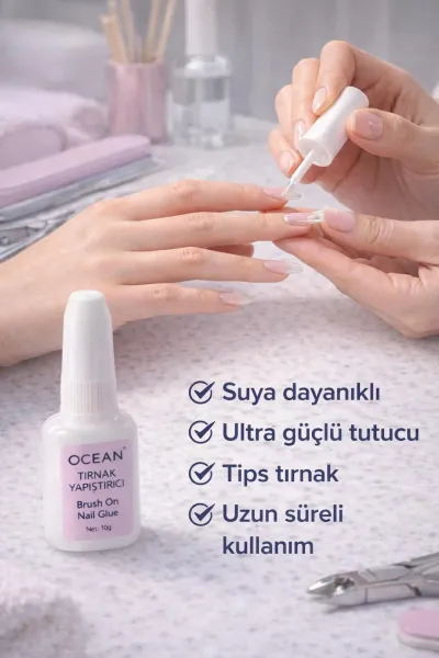 Fırçalı Tırnak Yapıştırıcı 10 g – Brush On Nail Glue (2 Adet)