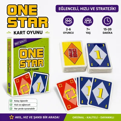 One Star Kart Oyunu 108 Kart Eğlenceli Aile Oyunu