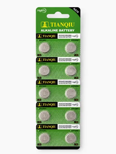 TIANQUI AG10 LR1130 389 189 Alkalin Düğme Pil 1.5V 10’lu Kart Saat Oyuncak Hesap Makinesi Pili