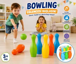 8 Parça Renkli Bowling Oyunu Seti 6 Labut 2 Top Eğitici Çocuk Oyuncağı 3 Yaş+
