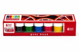 Südor Guaj Boya 6 Renk 20 ml Canlı Renkler Çocuklar İçin Boyama ve Resim Seti