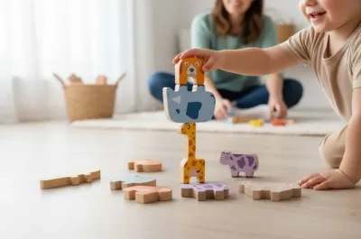 Bee Smart Montessori Hayvanlar Blok Denge Oyunu – Doğal Ahşap Eğitici Oyuncak (2+)