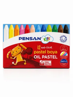 Pensan Kidz 4’lü Boyama Seti 12 Renk Keçeli Kalem Pastel Sulu Boya Kuru Boya Okul Seti
