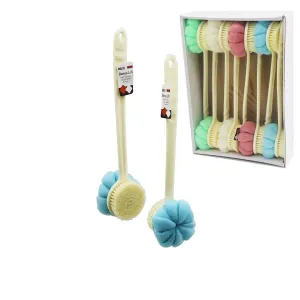 Saplı Banyo Lifi ve Duş Fırçası Çift Taraflı Uzun Saplı Banyo Kesesi 38 cm