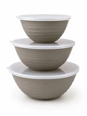 Galaksi Kapaklı Kase Seti 3’lü 1 Lt 2 Lt 3 Lt BPA Free Krem