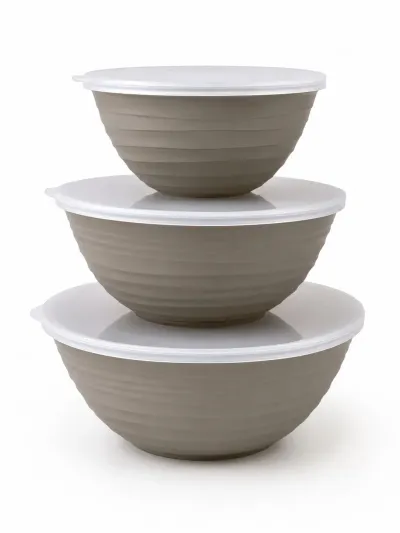 Galaksi Kapaklı Kase Seti 3’lü 1 Lt 2 Lt 3 Lt BPA Free Krem