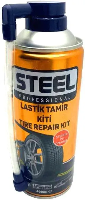 Steel Acil Lastik Tamir Kiti Lastik Tamir Köpüğü Ve Şişirici Sprey 400 ml
