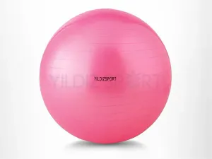 Pilates Topu 65 cm Pembe + El Pompası Hediyeli Denge Egzersiz Topu Fitness Yoga