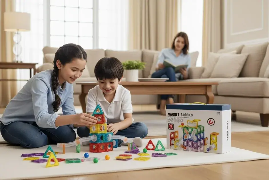 Magnet Blocks 84 Parça Manyetik Renkli Yapı Blokları Oyunu - Kaliteli ABS Plastik Güçlü Mıknatıs