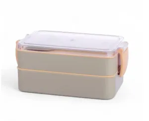Titiz Fely 2 katlı Öğle Yemeği Kabı – Çatal Kaşık Dahil – Sızdırmaz  Kilitli Lunch Box- Mor Renk