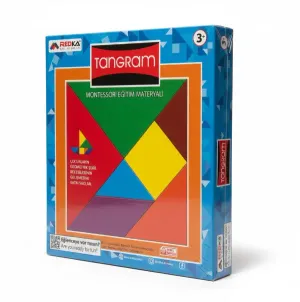 Tangram Montessori Eğitim Oyunu – Ahşap Zeka ve Şekil Geliştirme Seti (7 Parça)