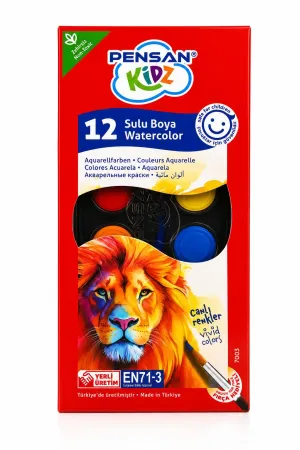 Pensan Kidz 4’lü Boyama Seti 12 Renk Keçeli Kalem Pastel Sulu Boya Kuru Boya Okul Seti
