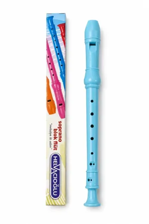 Helvacıoğlu Soprano Blok Flüt 32,5 cm Okul Müzik Dersi Eğitim Flütü - Mavi