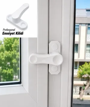 Çocuk Güvenlik Kilidi Pencere ve Kapı Emniyet Kilidi Vidalı Beyaz