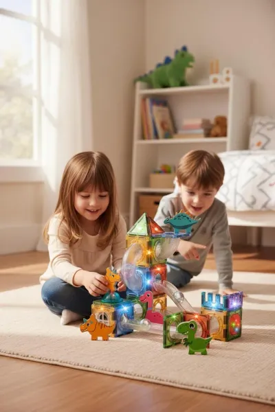 Light Magnetic Tiles 64 Parça Işıklı Manyetik Bloklar