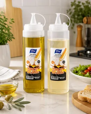 Titiz 700 ml Sos Şişesi Seti Sarı Kırmızı Şeffaf Sızdırmaz Kapaklı 1 Adet - Sarı