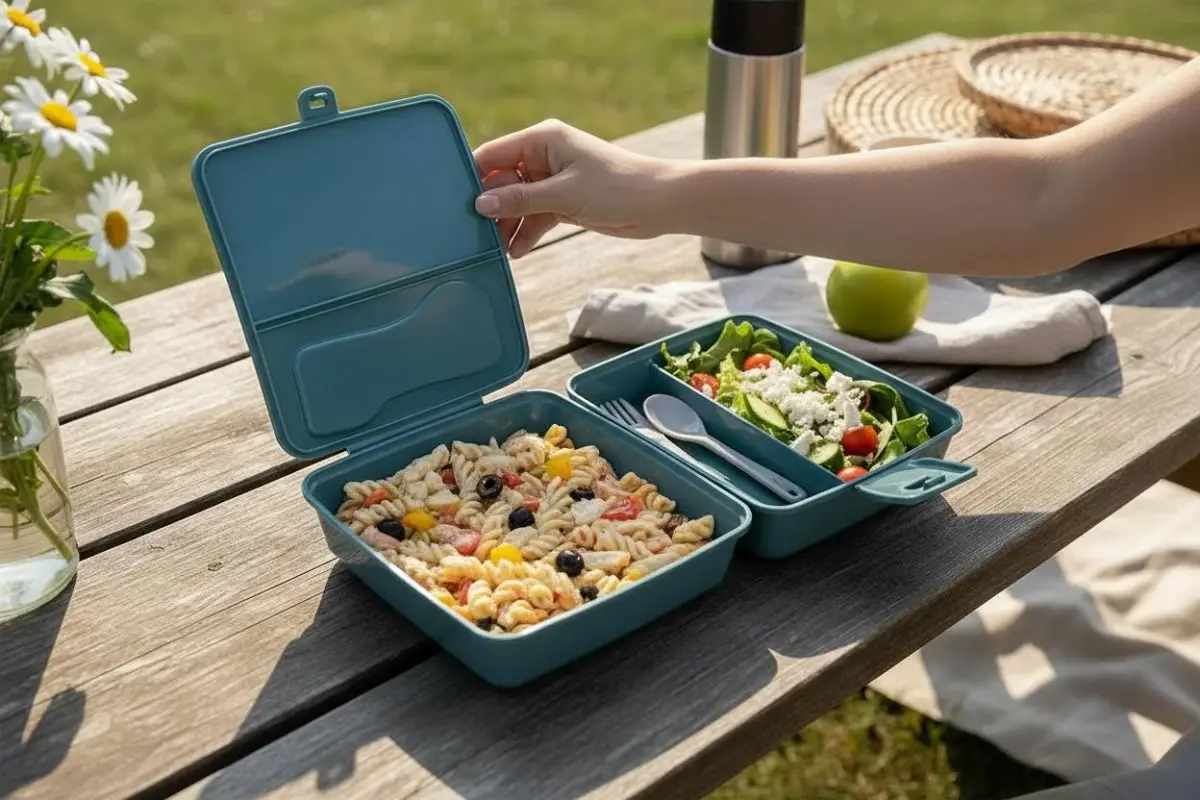 Bölmeli Saklama ve Yemek Kabı – BPA’sız Sağlıklı – Kilit Kapak – Taşınabilir Lunchbox- Su Yeşili