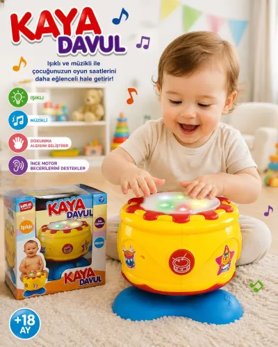 Davul Işıklı Müzikli Dönen Eğitici Bebek Oyuncağı +18 Ay