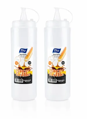Titiz 700 ml Sos Şişesi Seti Sarı Kırmızı Şeffaf Sızdırmaz Kapaklı 1 Adet - Sarı