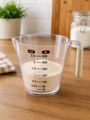 500 ML Ölçü Kabı Ölçekli Şeffaf Dereceli Mutfak Ölçü Bardağı Cup ve ML Ölçülü Kulplu