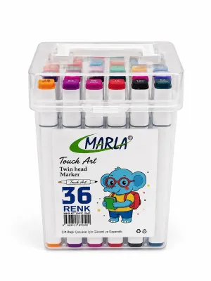 36 Renk Çift Uçlu Marker Kalem Seti Touch Art Boyama ve Çizim Kalemi Kutulu