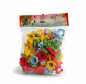 Ecem Toys Vidali Eğitsel Renkli Geometrik Şekiller Seti BPA içermeyen kaliteli plastik –64 Parça