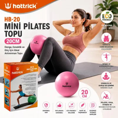 Mini Pilates Topu 20 cm Pembe Pilates Yoga Fitness Egzersiz Denge Topu
